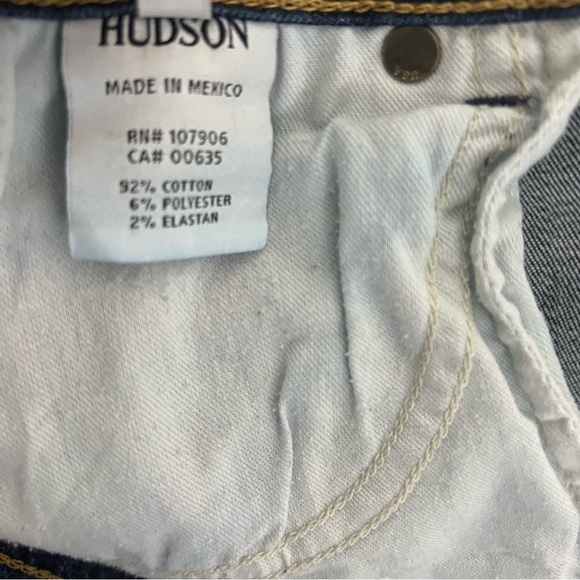 Hudson Women’s Signature Midrise Bootcut Jeans Dark Wash Size 28x34 Flap Pockets - Picture 6 of 12